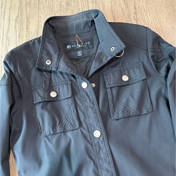 Kenneth Cole Reaction Black Rain Jacket Size Medium - Picture 5 of 11
